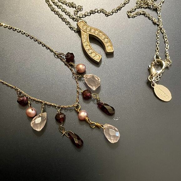 Express Jewelry - Pair of Express Necklaces - Lucky Horseshoe & Romantic Beads